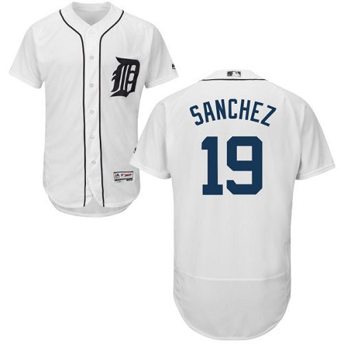 Tigers #19 Anibal Sanchez White Flexbase Authentic Collection Stitched MLB Jersey